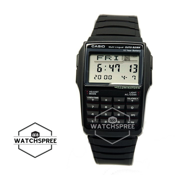 [Watchspree] Casio Calculator Black Resin Band Watch DBC32-1A DBC-32-1A