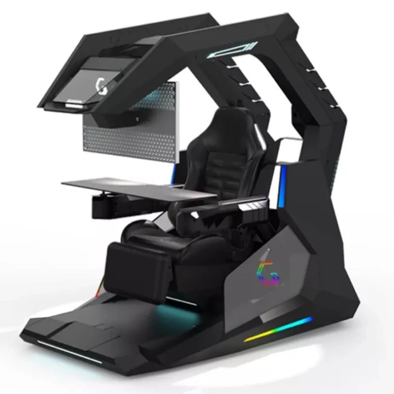 Black GDragon Gaming Chair Cockpit Workstation