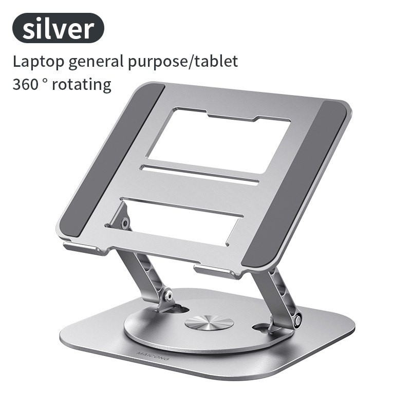 MC LS928 Laptop Stand Aluminum Computer Lifter Folding Portable Laptop Stand 360 Degree Swivel Adjustable Desktop Stand Compatible with 10 to 15.6 Inch Laptop Tablet