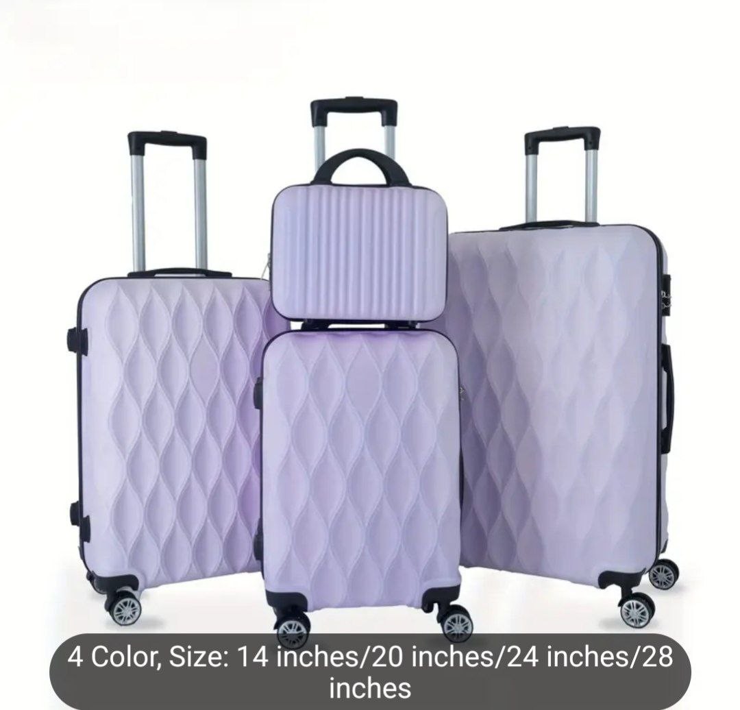 Four In One Luggage Set, Airline Approved ABS, With Password Lock And Swivel Wheels, 14 Inches 20 Inches 24 Inches 28 Inches, Three Color Options, Hard Shell