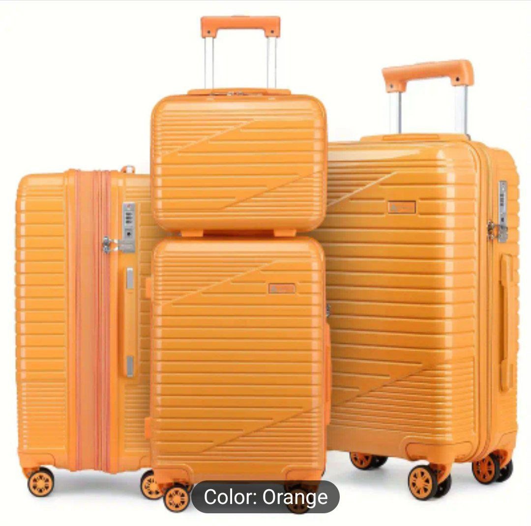Somago 4 Piece Luggage Sets Expandable Suitcase (Only 24") Traveling Hardside Polycarbonate Lightweight Suitcases with 4 Spinner Wheels TSA lock YKK Zippers