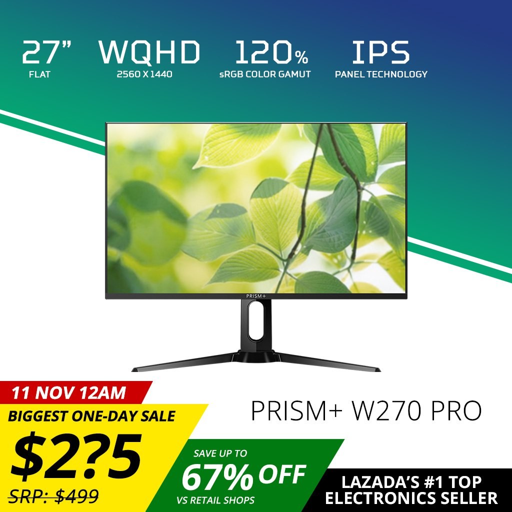 PRISM+ W270 PRO 27 WQHD [2560 x 1440] IPS 120% sRGB Professional Monitor