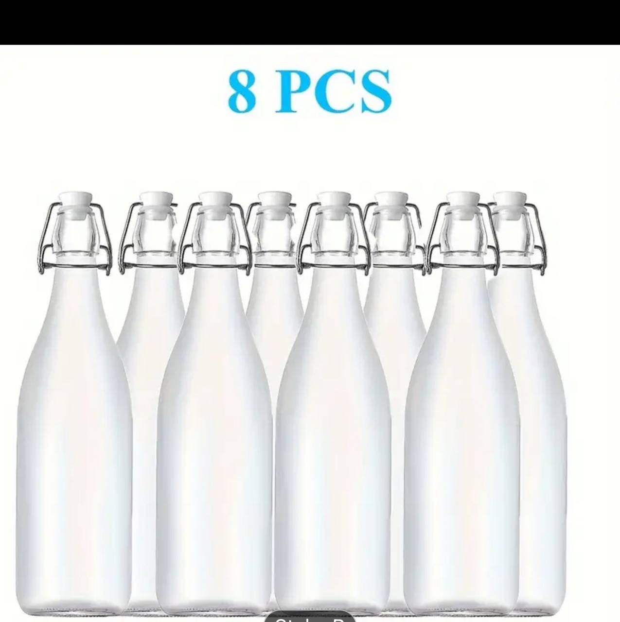 Faridabio 8pcs 1L/33oz Swing Top Glass Bottles with Airtight Stopper - Ideal for Fermentation, Kombucha, Mead, Vinegar, Beer, Kefir, Wine - Durable, Flip-Top Design for Easy Pouring