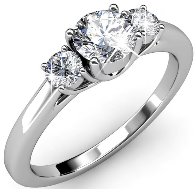 Trilogy Ring Embellished With SWAROVSKI Crystals