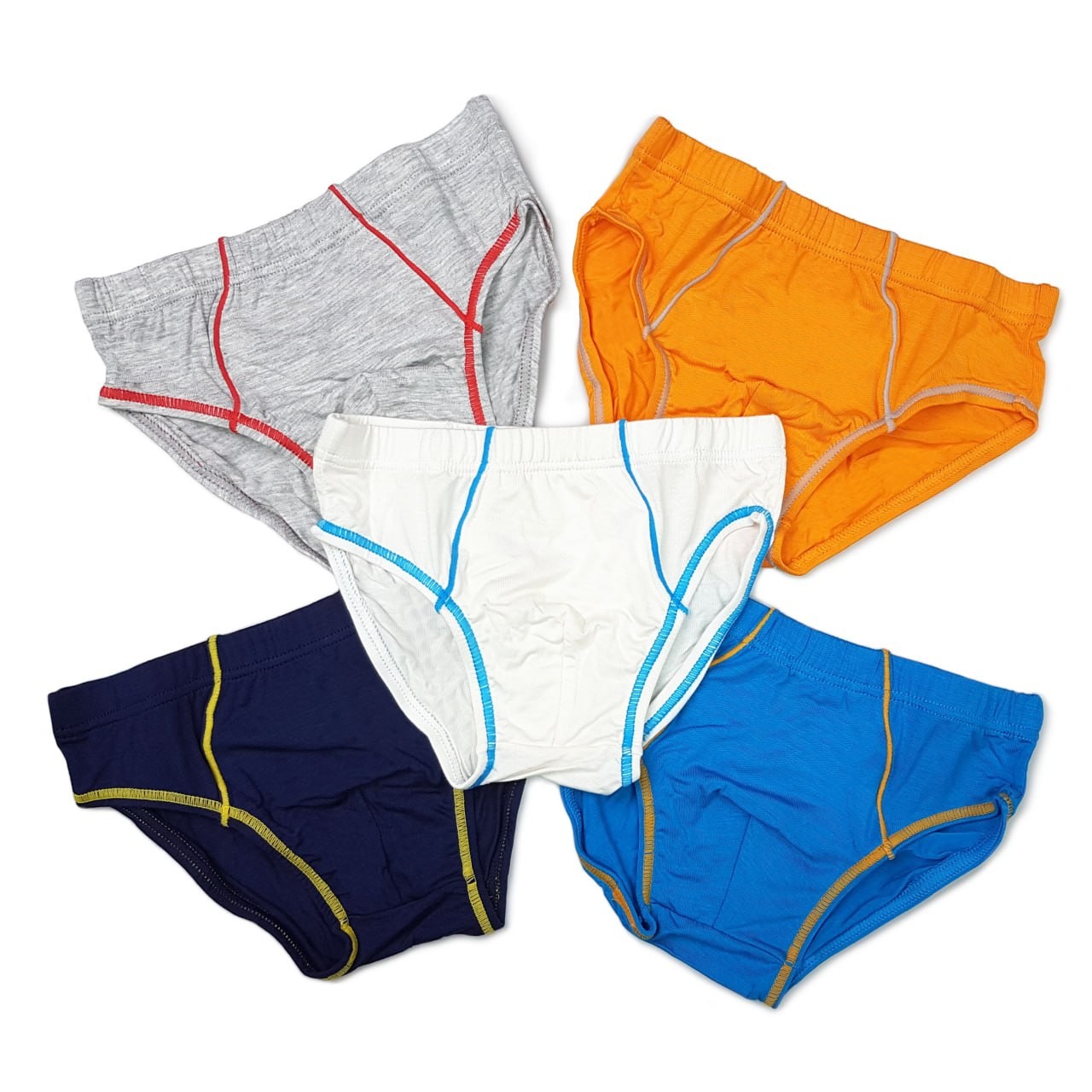 Simply Life - Bamboo - Boys Bamboo Briefs with Contrast Stitching (5-Pack Set)