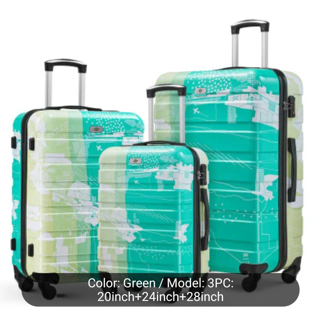 2/3pcs Luggage Set Durable ABS Hard Shell Travel Suitcase TSA Lock 20/24/28inch Luggage Set With Spinner Wheels Suitable For Travel And Vacation