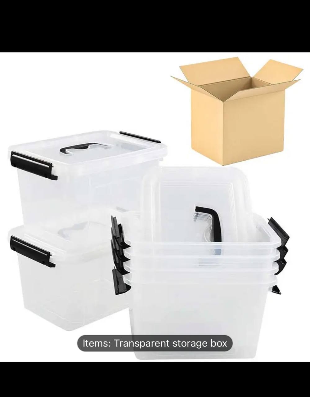6-Pack Clear Plastic Storage Boxes with Latches and Lids, 6 Quart Stackable Organizer Containers, Multipurpose Lockable Bins for Home and Office Use