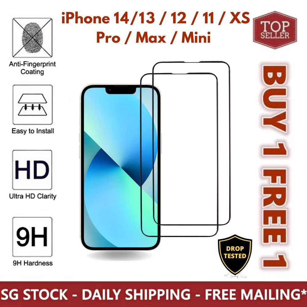 [TopSeller] BUY-1-FREE-1 iPhone Tempered Glass Screen Protector - iPhone14 | 14 Plus | 14 Pro | 14 Pro Max | 13 | 13 Pro | 13 Pro Max | 13 Mini/12 /12Pro/11/11Pro/11ProMax/X/XS/XSMax/SE - Clear / Priv