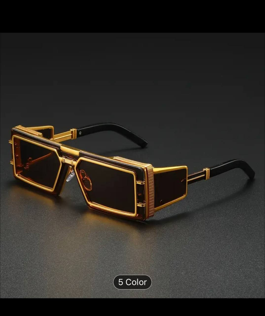 Men'S Vintage Square Fashion Glasses - Stylish Zinc Alloy Frame with Black Lenses, Includes Protective Pouch, Ideal for Daily Wear, Available in Golden, Silvery, Black, Fashion Glasses| Designer Fashi