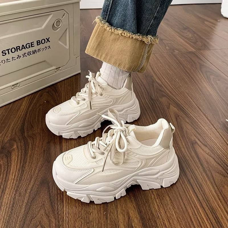 Korean Sneakers Casual Rubber White Shoes for women