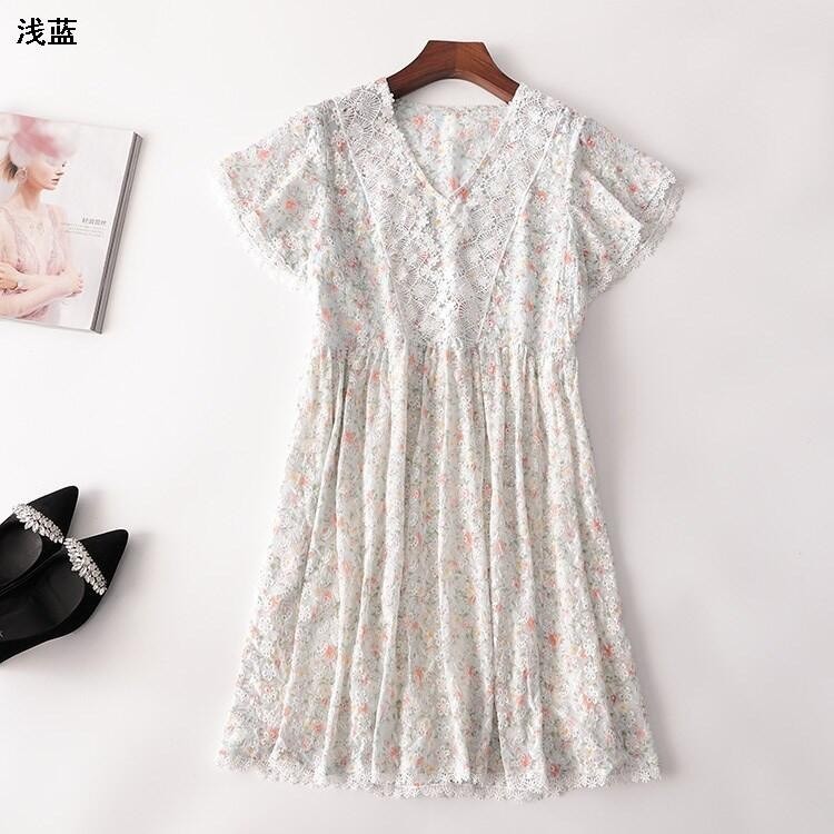 231950 High-End Ozhouzhan Light Luxury High-Quality Heavy Industry Dress Women's Spring and Summer Doll Type Short Sleeve Skirt 2022