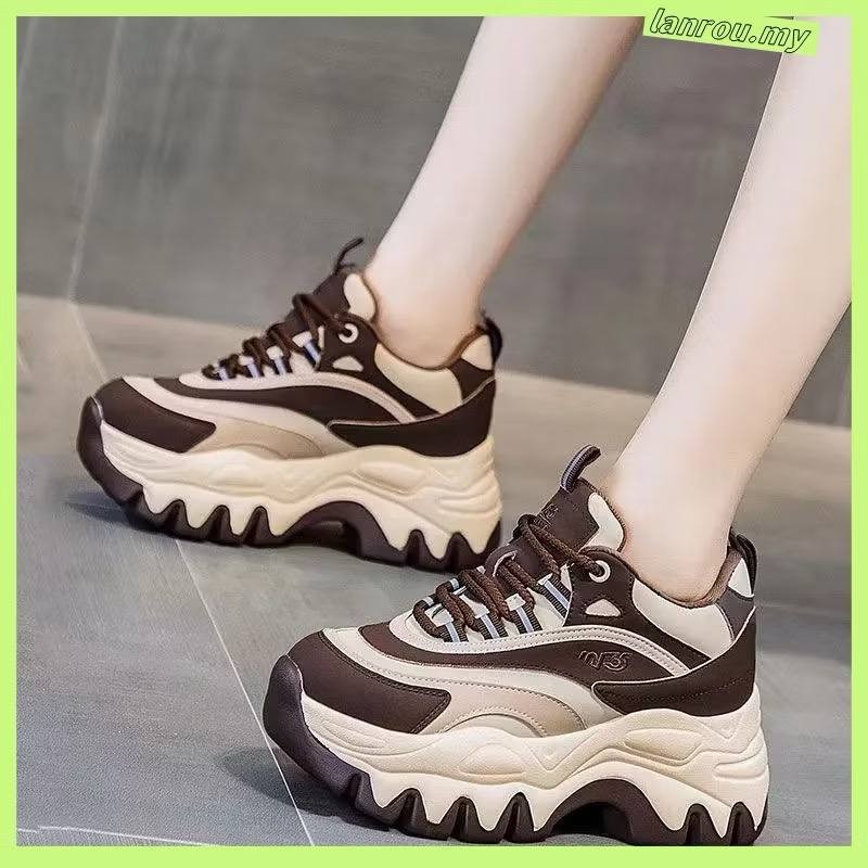 Casual Korean Style Heightening Thick-Sole Sports Shoes Womens  Shoes Anti-Slip Breathable Sneakers