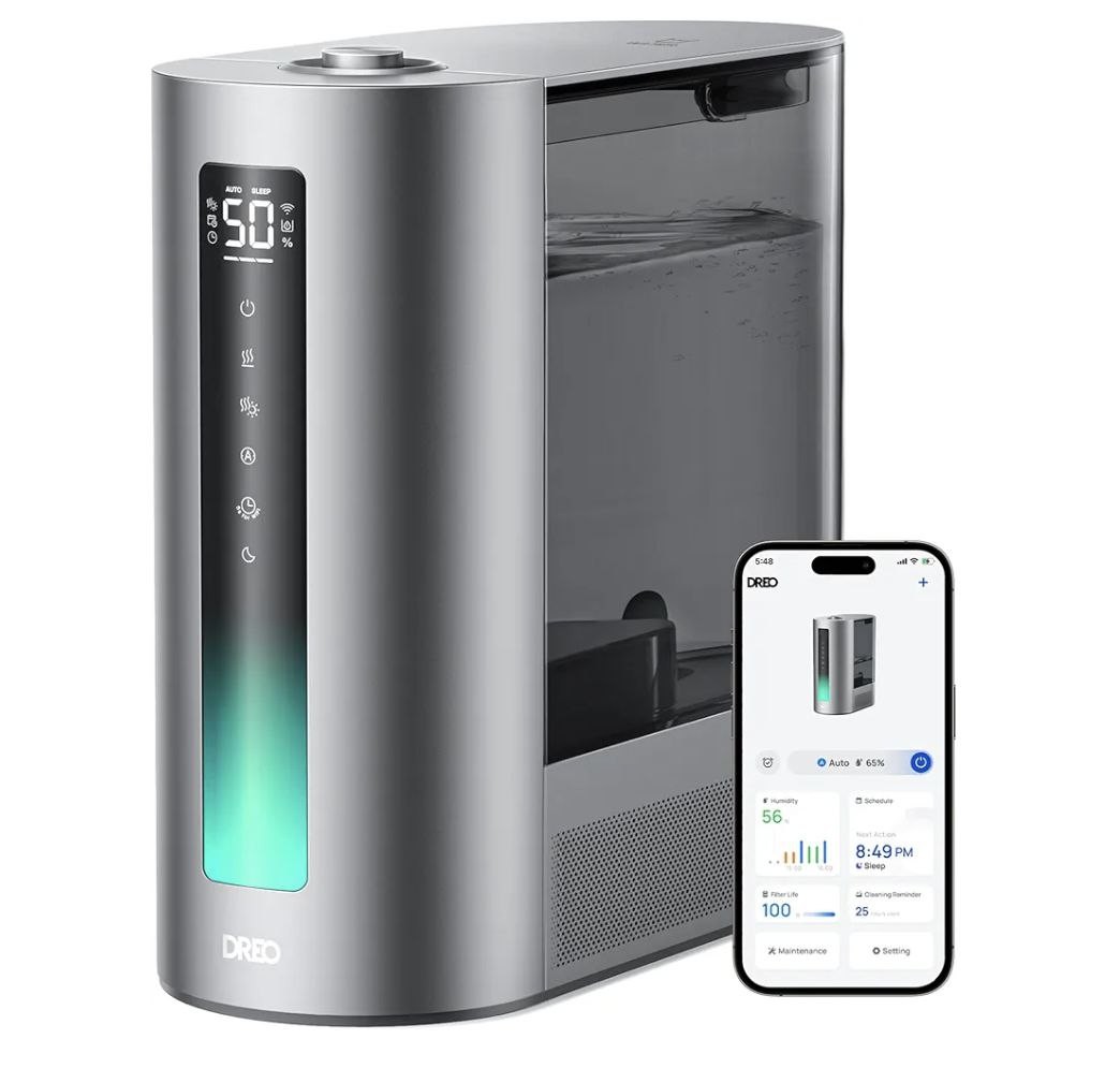 Dreo 6L Humidifiers for Bedroom, Smart Warm & Cool Mist for Large Room, 60Hr Quiet Runtime for Baby, Plant, Humidity Sensor, Indicator Light, 12H Timer, Google/Alexa, HM713S