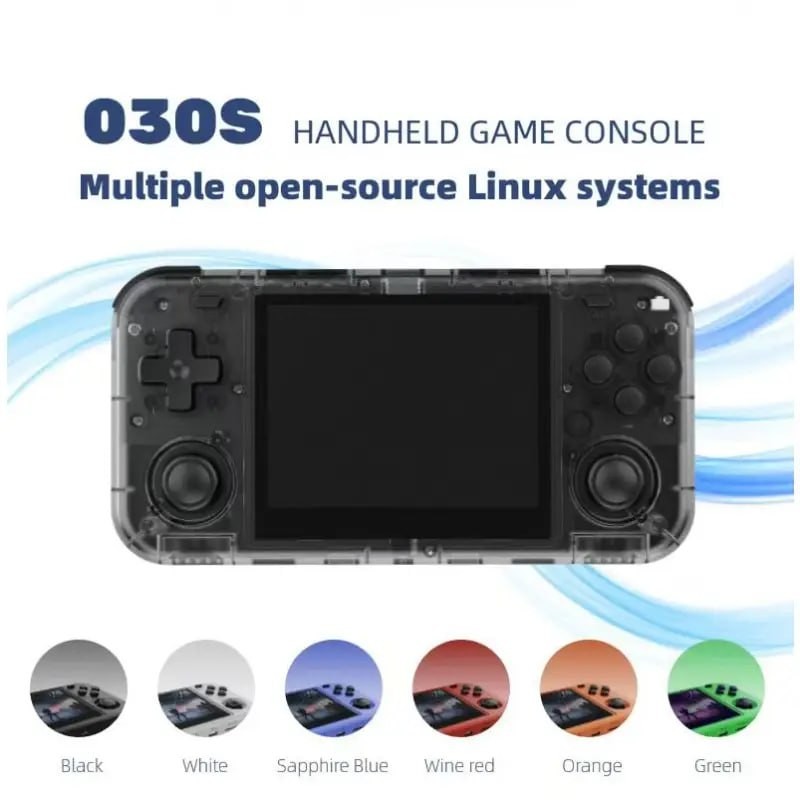 O30S Retro Handheld Game Console, 3.5" Touchscreen, USB Charging, Portable Pocket Video Player, Open-Source Linux Systems, IPs Screen, Plastic Body, No Battery 
