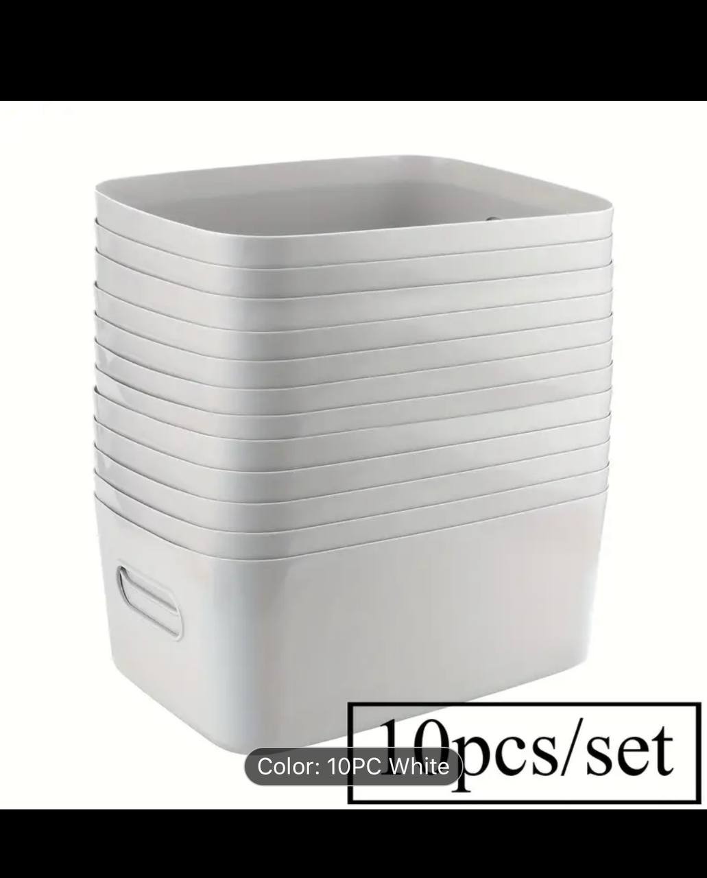 10pcs white portable universal storage box, living room, pets, office, sports equipment, kitchen ingredients storage must