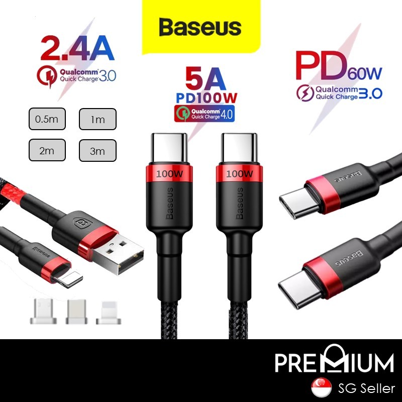 BASEUS Cafule 0.5M 1M 2M 3M Data Charge Charger Fast Charging Nylon Braided Cable Compatible with Phone USB iP 13 12 Pro Max Mini NEW SE 2020 2nd Gen 11 Xs XR X 8 Plus 7 6 5 iPd Type C USB C Samsung
