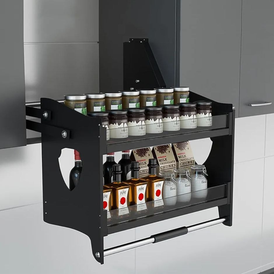 Heavy-Duty Kitchen Cabinet Pull Down Shelf, Deep Sliding Under Shelf for Spice Organizer Storage, Appliance Lift Upper Cabinet for Tall Bathroom Cabinets (Size : 26"x11"x20.9")