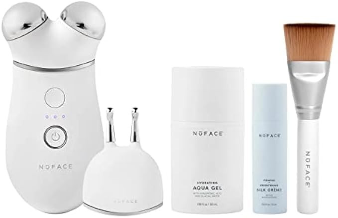 NuFACE TRINITY+ and Effective Lip & Eye Attachment Set – Facial Toning Device to Contour Eyebrows, Eyes, Mouth and 11’s