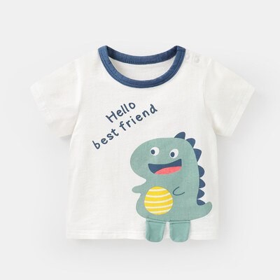 Baby Clothing Short-sleeved T-shirt Cute Little Dinosaur Print