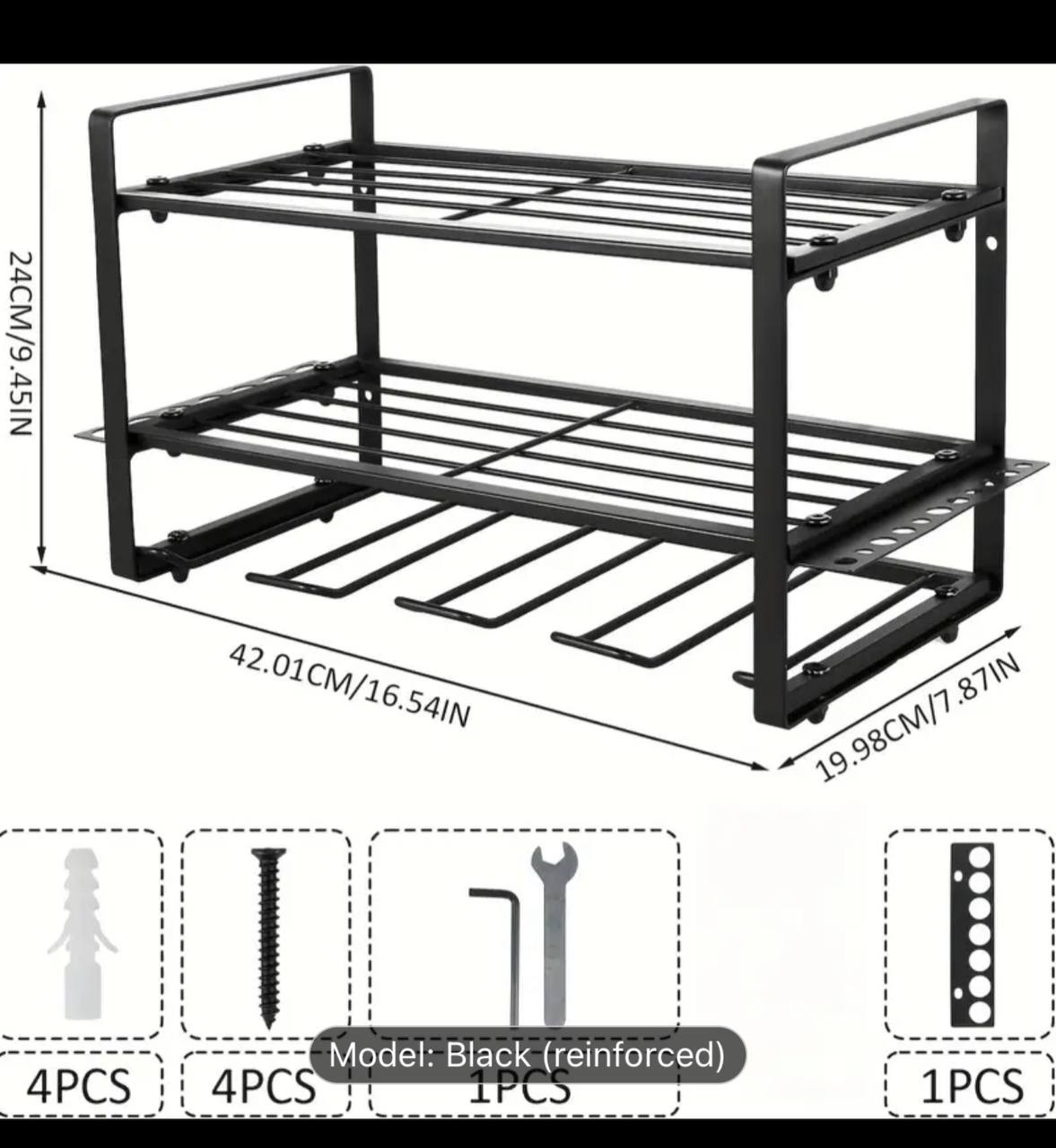 Power Tools Organizer Rack, Heavy Duty Metal Storage Rack, Wall Mounted, For Garage Organizer, With Screwdriver and Hammer Stand, Father'S Day Gift for Men