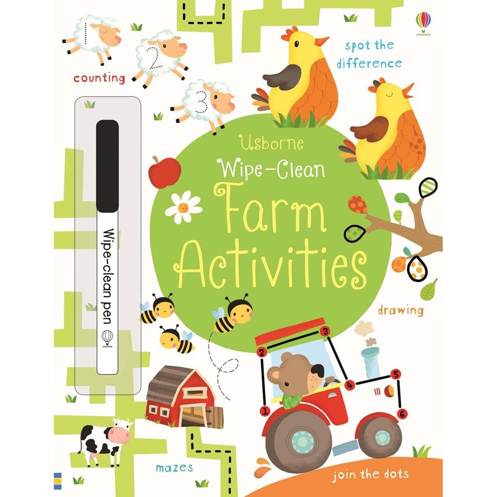 [ALL TITLES] Usborne Wipe Clean Books (Usborne Wipe Clean Book Alphabet ABC Number 123 Activity Book)