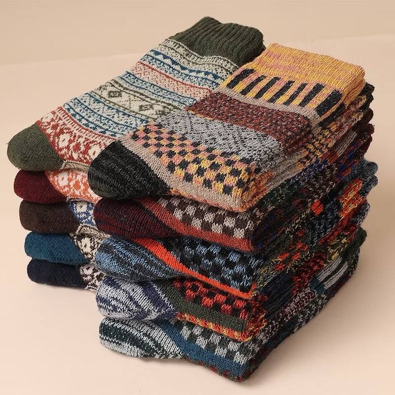 5-10 pairs of vintage thick thread socks (men's stockings)Warm and thick men's