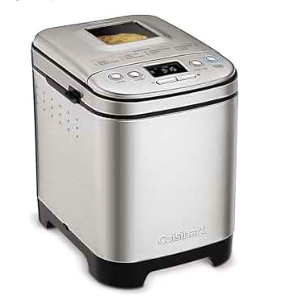 Cuisinart Bread Maker Machine, Compact and Automatic, Customizable Settings, Up to 2lb Loaves, CBK-110P1, Silver,Black