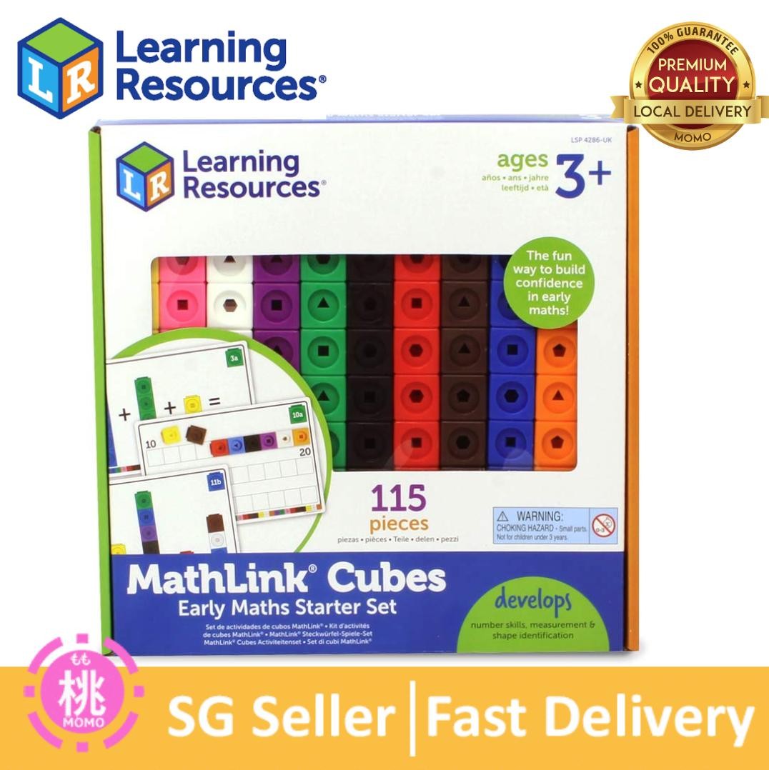 Learning Resources Early Math Mathlink Cube Starter Kit Activity Set, Assorted Colors, 115 Piece and Activity Cards