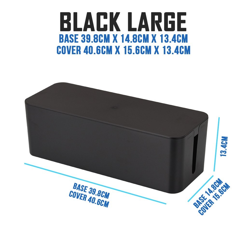 Cable Organiser Box Wire Cable Management Organizer Box White or Black for Extension Socket Plug Safety Office Computer Desktop TV Sleeve USB Hub and Under Desk Table Power Wrap Cord Baby Cover Wall T