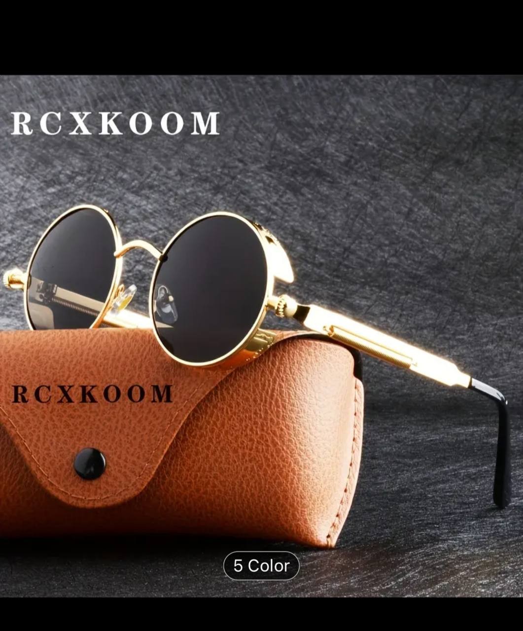 Vintage Metal Steam Punk For Men And Women - Polarized Round Frame With Luxury Golden Metal Brand Designer - Oval Round Gothic Retro Vintage Steam Punk