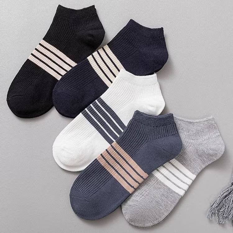 Men Sweat-Absorbent Breathable ins Simple Trendy Summer Thin Low Socks Boat