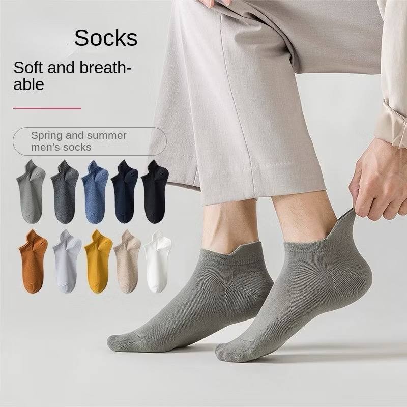 Men Spring Autumn Winter Stockings Solid Color Middle Tube Socks Striped Middle T