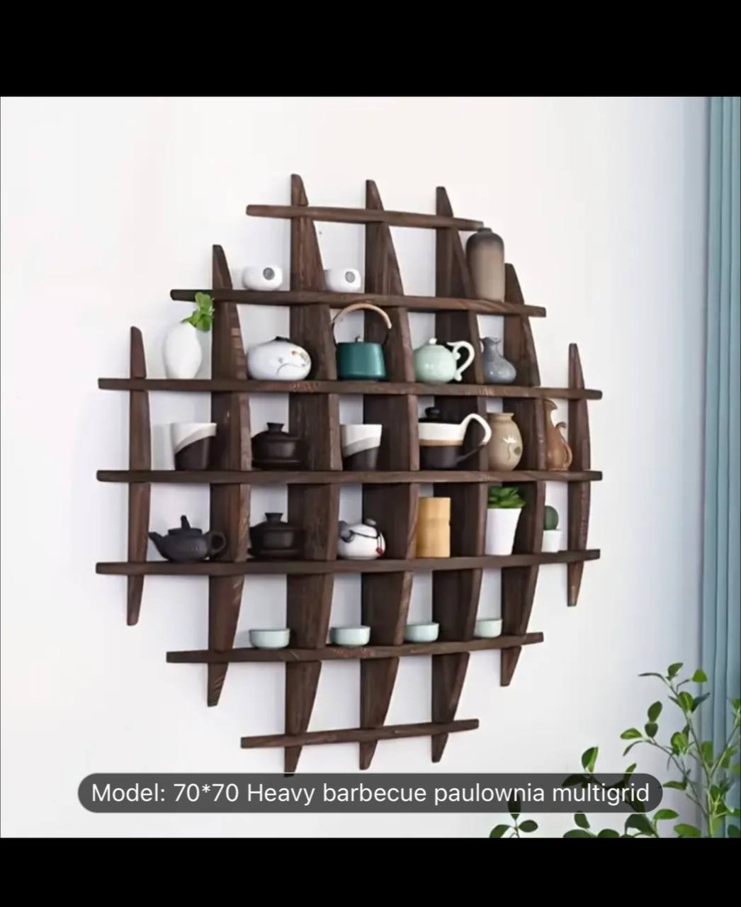 Vintage Wooden Wall Shelving - Perfect for Displaying Books, Artwork, Cups And Plants in The Living Room Or Bedroom, Tea Sets, Round Wooden Kiosks, Practical Hooks