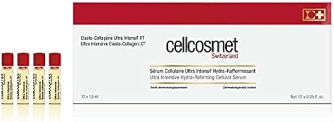 Cellcosmet Ultra Intensive Hydra-Refirming Cellular Serum - Firming Collagen Facial and Anti-Aging Treatment (12 Vials, 0.8 oz)