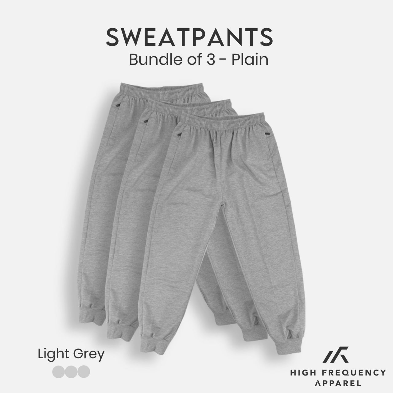[BUNDLE OF 3] Plain Sweatpants Unisex HF Casual | Homewear | Grey Pants | Men Joggers | Sports