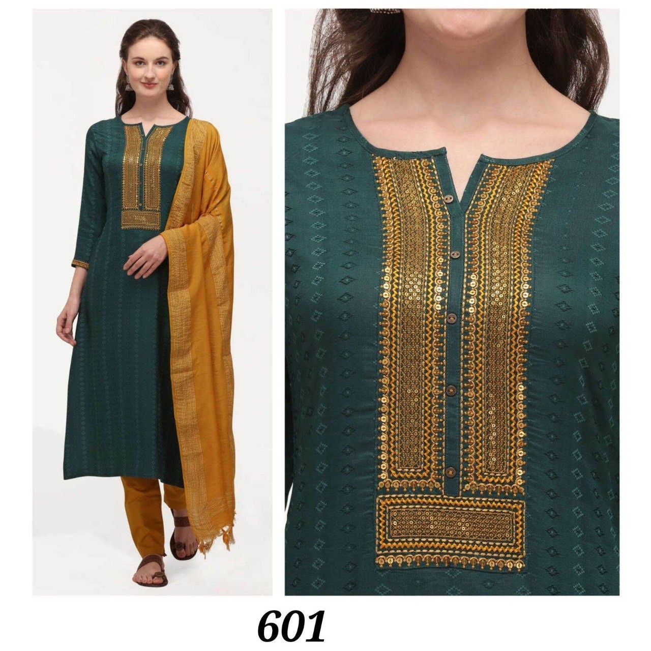 Cotton Chudidhar Set Kurti Pant Dupatta Salwar Kameez Dress Set