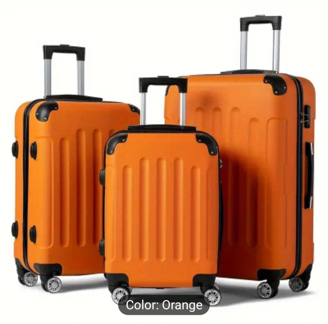 3pcs Luggage with Corner Protectors, 20/24/28-Inch, Durable Hard Shell, 360 Spinner Wheels, with TSA Lock, Multifunctional Large Capacity, Lightweight Travel Suitcase